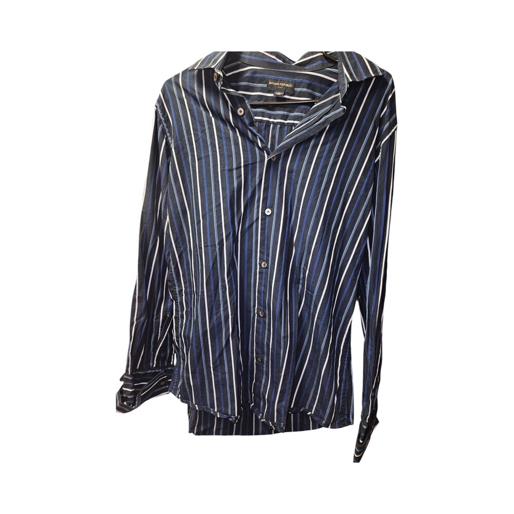 NW-1 Banana Republic Mens Striped Long Sleeve Shirt